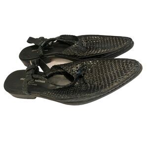 Vintage Stephane Kélian Black Woven Leather shoes Size: 5 MADÈ IN FRANCE